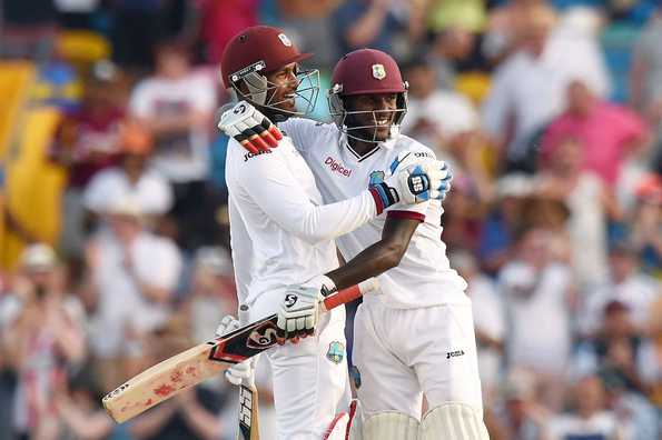 Playing in his eighth Test, 23-year-old Blackwood (R) backed up his first-innings knock of 85 with an unbeaten 47 in the second.