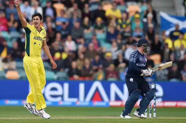 Mitchell Starc picked up four wickets as Australia bundled Scotland out for 130