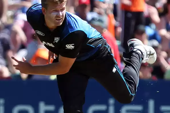 Corey Anderson in action for New Zealand.