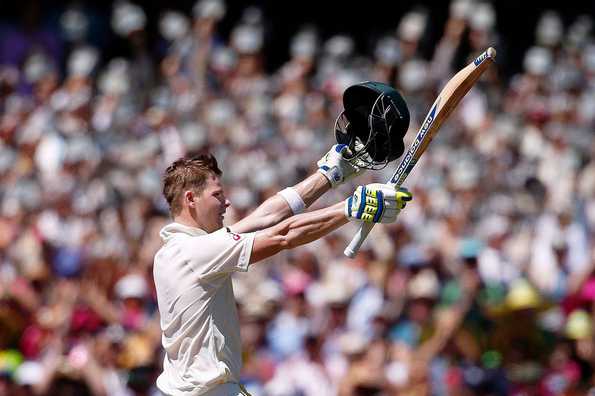 Steven Smith is the third batsman to score tons in four consecutive Tests in the same series.