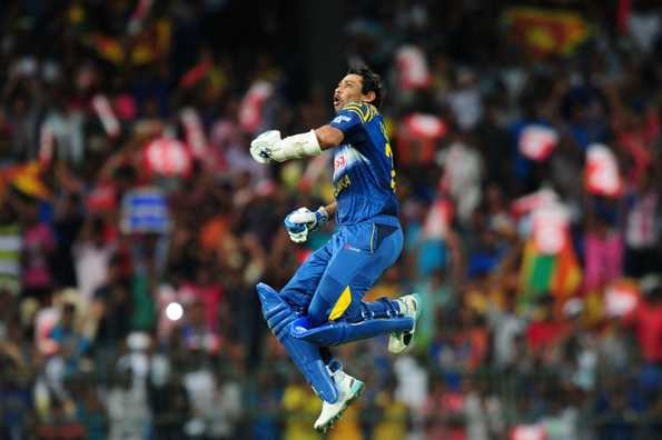 TM Dilshan celebrates after scoring his 18th ODI Century