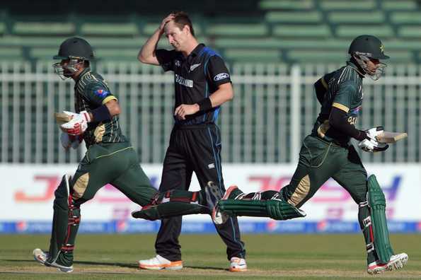 Mohammad Hafeez and Ahmed Shehzad put on a good stand before the former fell to Corey Anderson.