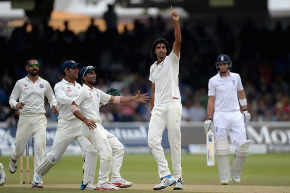 Ishant Sharma celebrates after a dismissal.