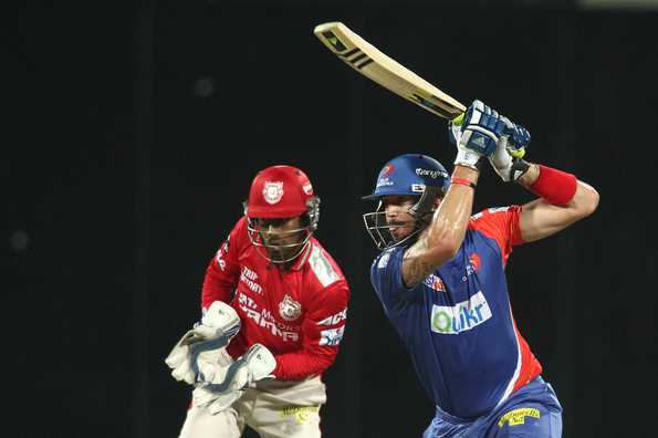 Kevin Pietersen, captain of the Delhi Daredevils in action