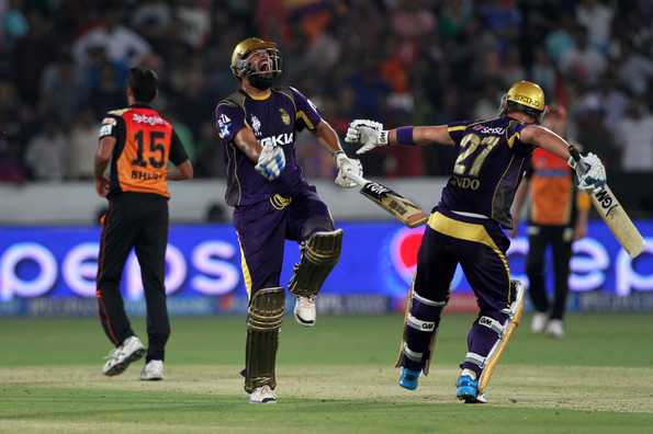 Yusuf Pathan made no effort to contain himself after helping KKR to victory