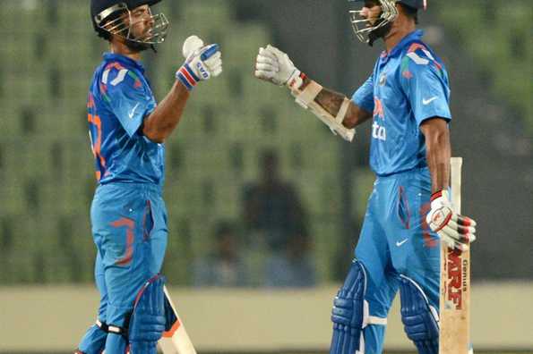 Shikhar Dhawan with Ajinkya Rahane.