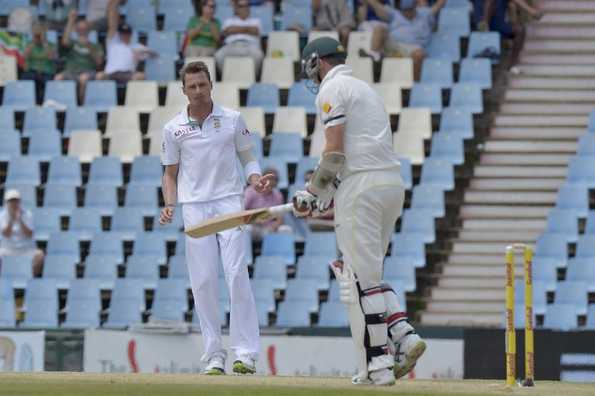 Peter Siddle is bowled by Dale Steyn.