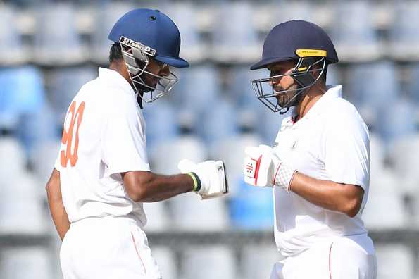 [Pic. credit: KK Choudhary]: Karun Nair and Akshay Wadkar were involved in a 90-run stand but the former was dismissed late on Day 4