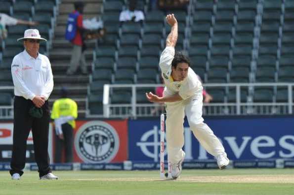 Paceman Mitchell Johnson, pictured here on November 19, is expected to be out of cricket for up to five months if he has to have foot surgery later this week, Cricket Australia said on Wednesday.