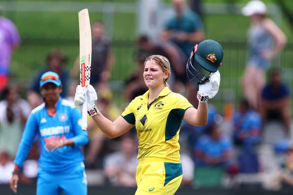 Voll hit a century against India in just her second ODI for Australia. 