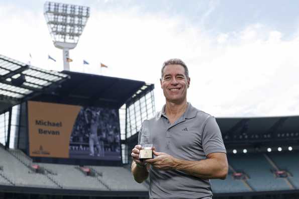 Michael Bevan poses at the MCG