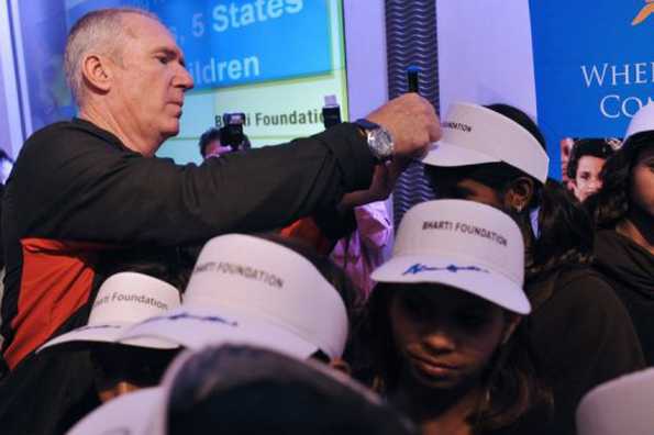 Former Australian captain Allan Border signs autographs at a function in New Delhi in October, 2009. When the 1987 World Cup arrived in the sub-continent, Australia were definitely not the favourites to win it in front of 70,000 spectators at the Eden Gardens in Calcutta. Bit the unthinkable happened when Border's young side posted a seven-run victory over Mike Gatting's Englishmen in the final.