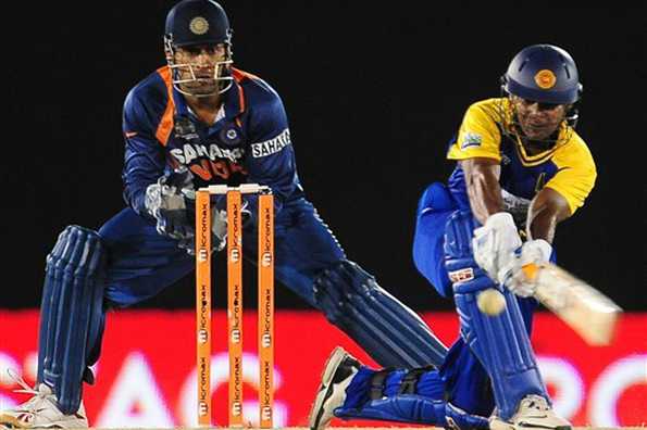 MS Dhoni and Kumar Sangakkara are the rival captains.