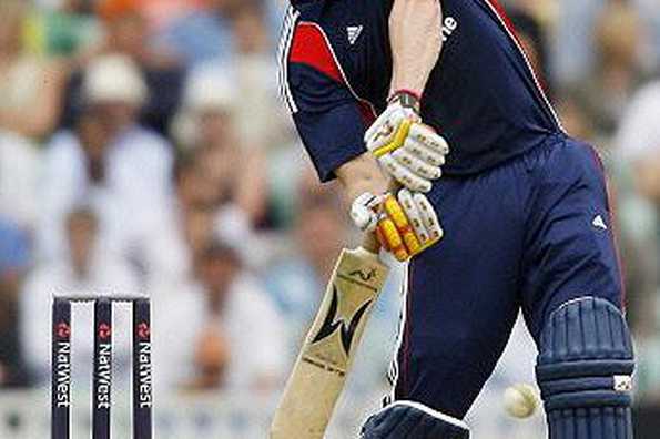 England's Andrew Flintoff during the third Natwest one day International between England and South Africa at The Brit Oval cricket ground, London. Samit Patel took five wickets while Flintoff hit 78 not out to inspire England to a 126-run win, and an unassailable 3-0 series lead.