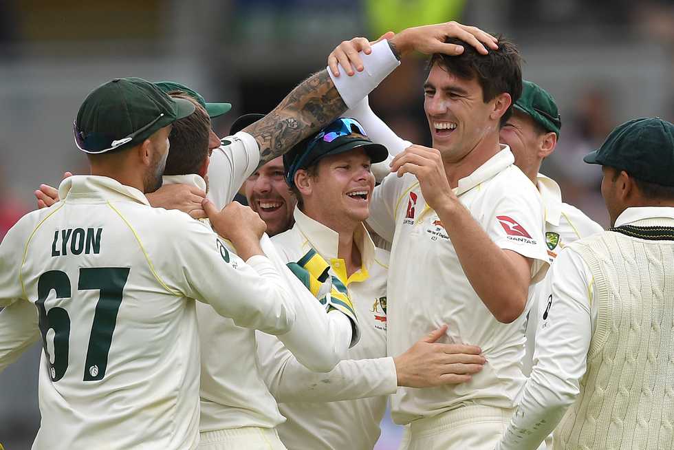 Lyon bagged six while Cummins got four as England crumbled at Edgbaston.