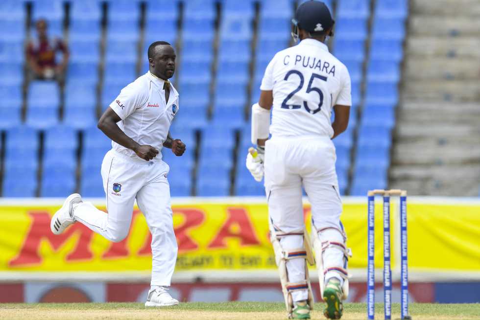 Kemar Roach got the better of Cheteshwar Pujara in both the innings in Antigua