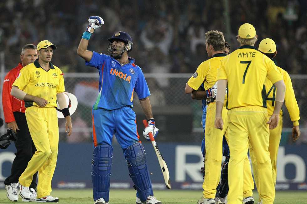 Yuvraj Singh's all-round efforts helped India overcome a strong Australia in the quarter-final