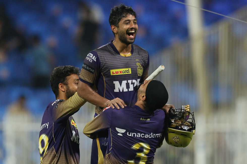 Tripathi hit a penultimate-ball six to put KKR in the IPL 2021 final. 