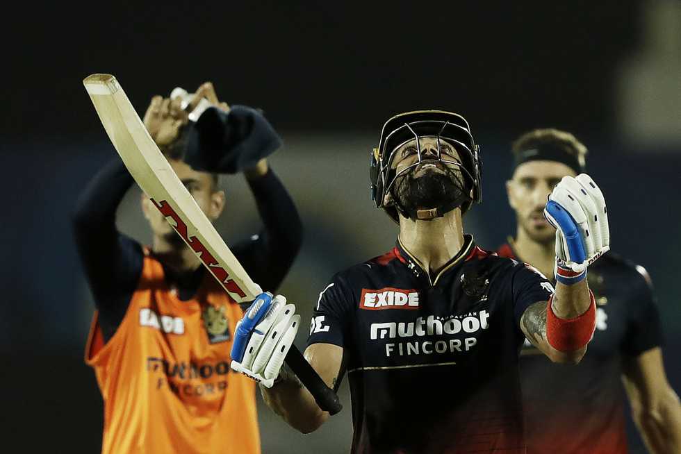 A frustrated Kohli muttering to himself after his latest dismissal.