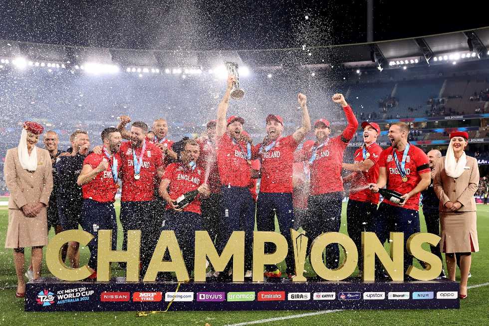 England have become the first men's team to hold the 50-over and 20-over world cups