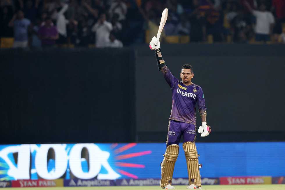 Narine scored a hundred off 49 balls, becoming only the third KKR batter to ton up 