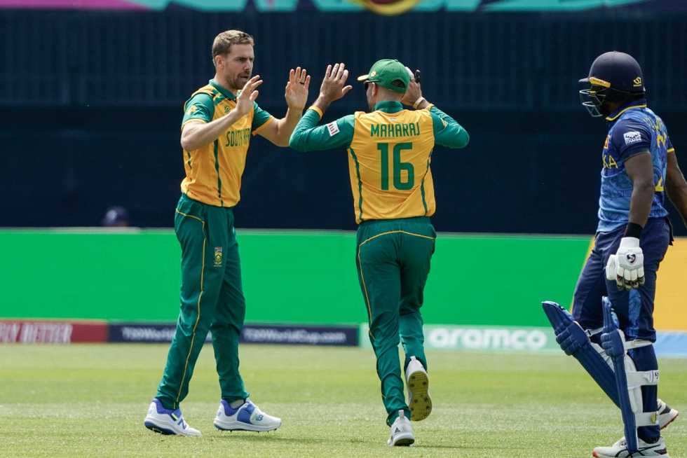 Anrich Nortje returned figures of 4 for 7 in South Africa's tournament opener