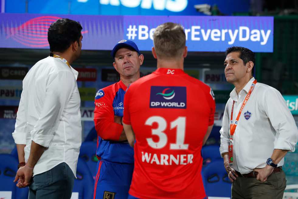 Dheeraj Malhotra (right) with Ricky Ponting at Delhi Capitals.