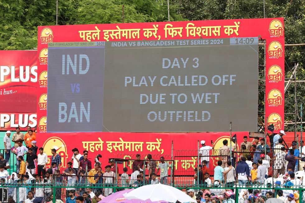 Even though there was no rain on Day 3, play was called off without a ball being bowled